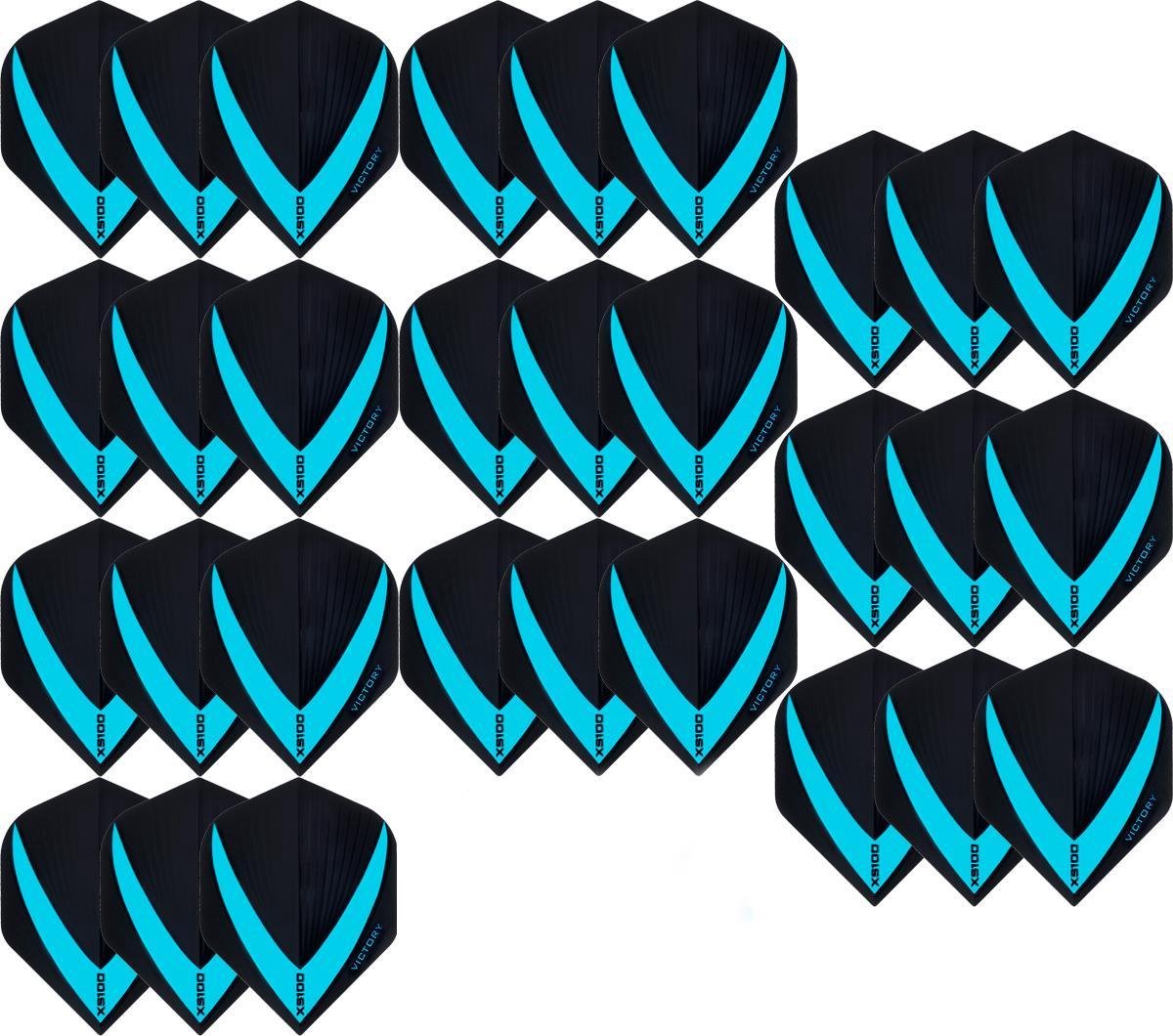 10 sets (30 stuks) Super Sterke Aquablauwe Vista-X – darts flights – Dragon darts