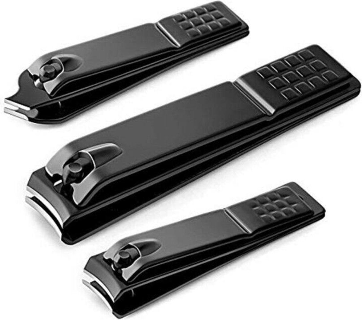 WiseGoods Premium Nagelknipper Teennagels - Nageltang - Nagelriem Trimmer Verwijderaar - 3 Stuks Verschillende Maten - Zwart
