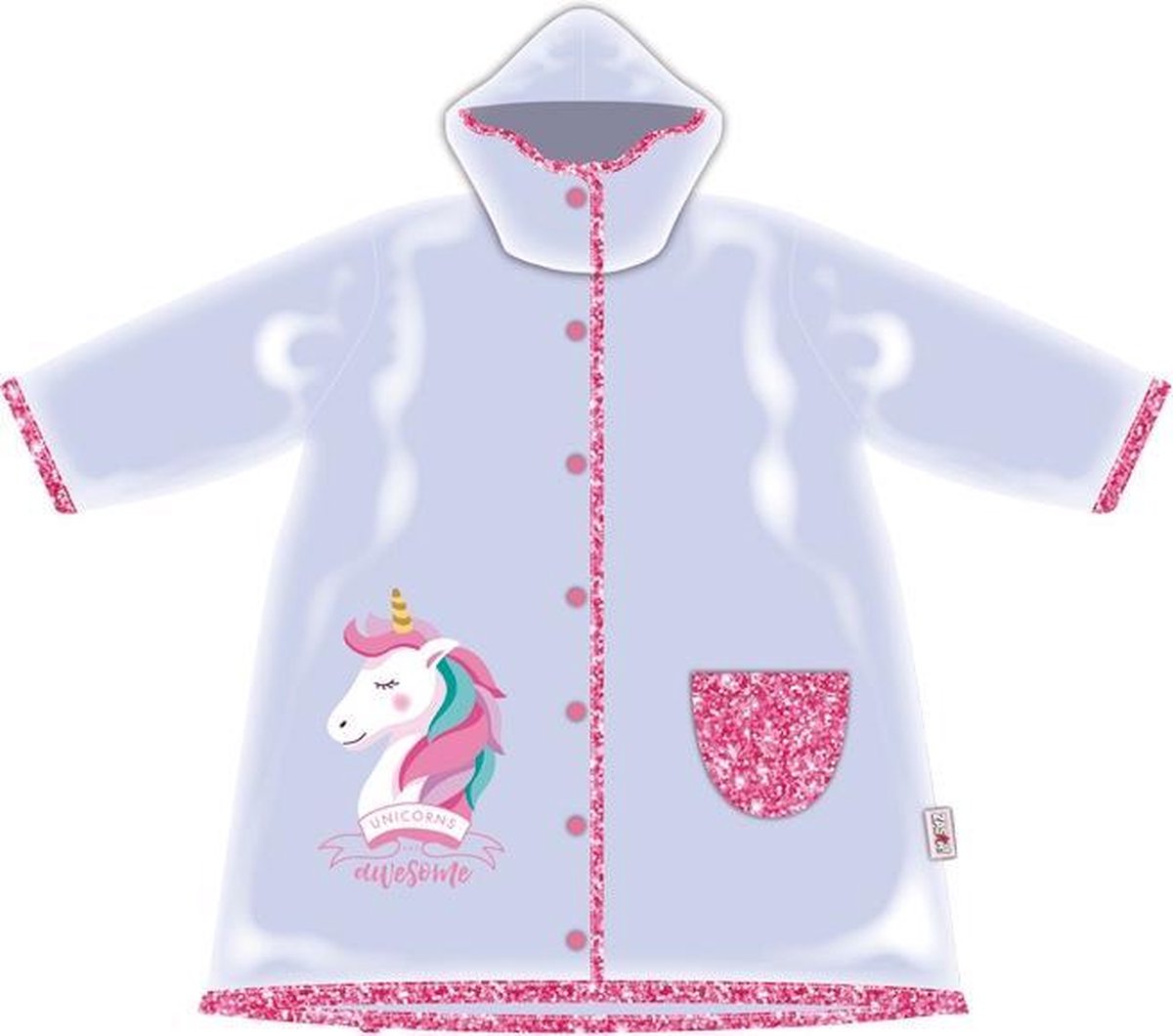 Arditex Regenponcho Unicorn Meisjes Pvc Roze One-size