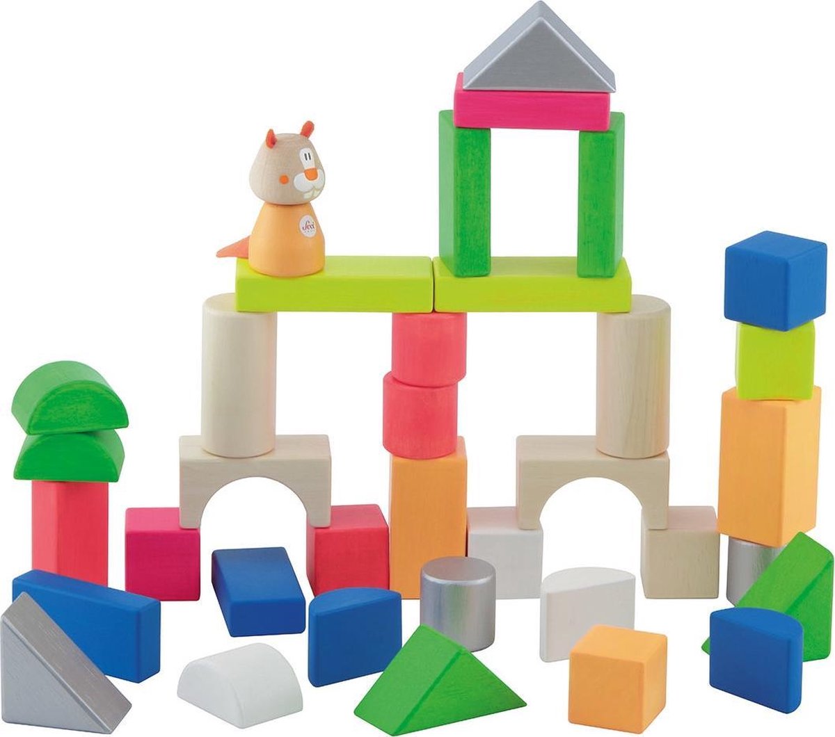 Sevi Blokkenset Cube Junior Hout 36-delig