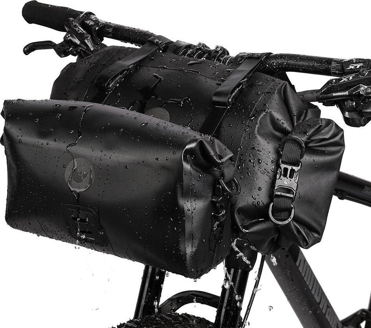 Rhinowalk® 2 in 1 Fietstas Stuur Waterdicht - 1X4L & 1X8L - Stuurtas Fiets Afneembaar - Ook Schoudertas