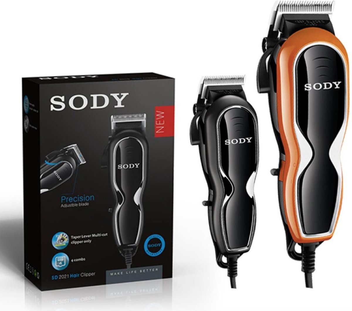 Sody - Compleet Tondeuse Set - Inclusief 4 Opzetstukken