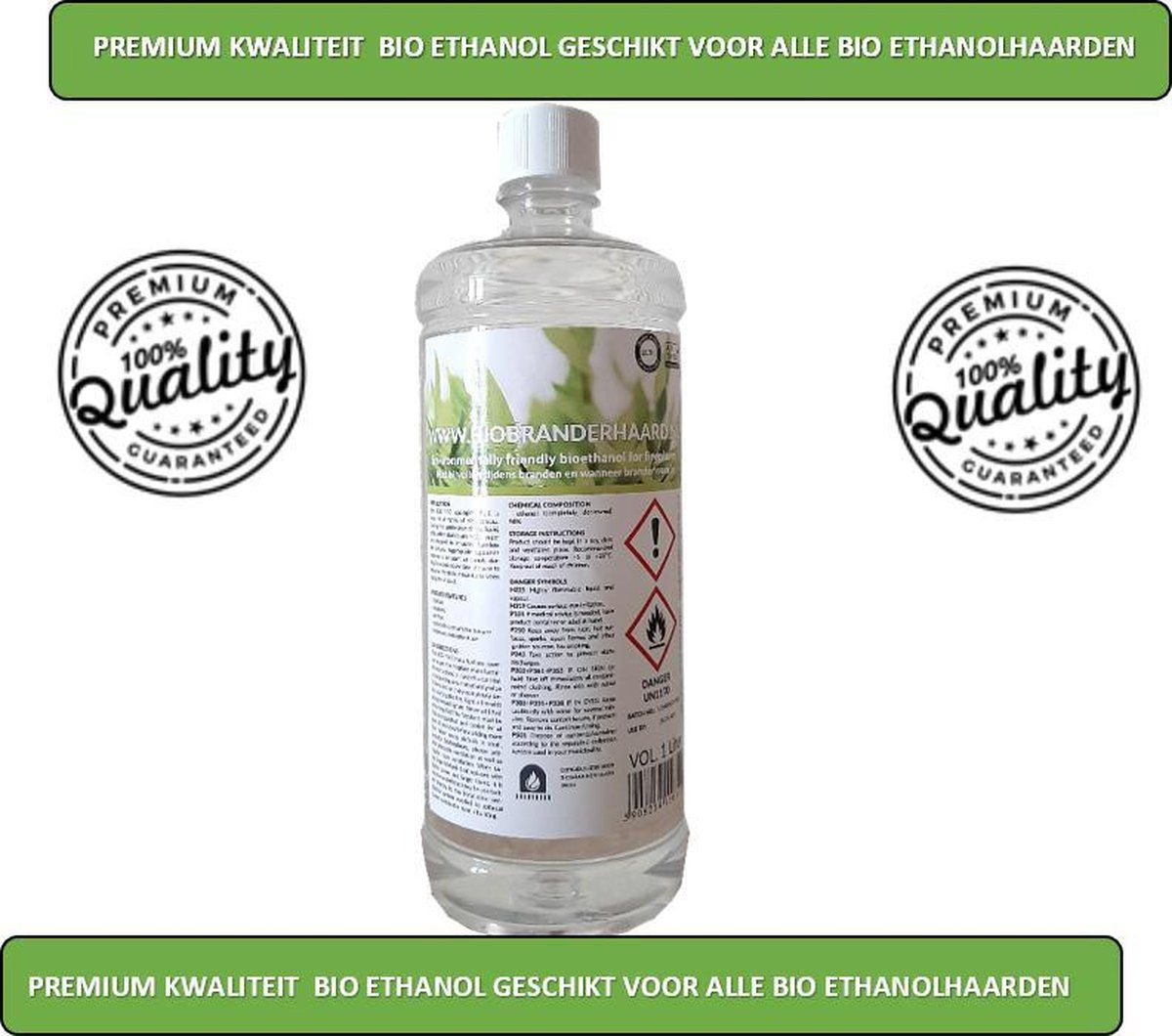 biobranderhaard | bio ethanol | fles 1000 ml |  bio ethanolhaard vulling | sfeerhaarden bio ethanol | sfeerhaardvulling