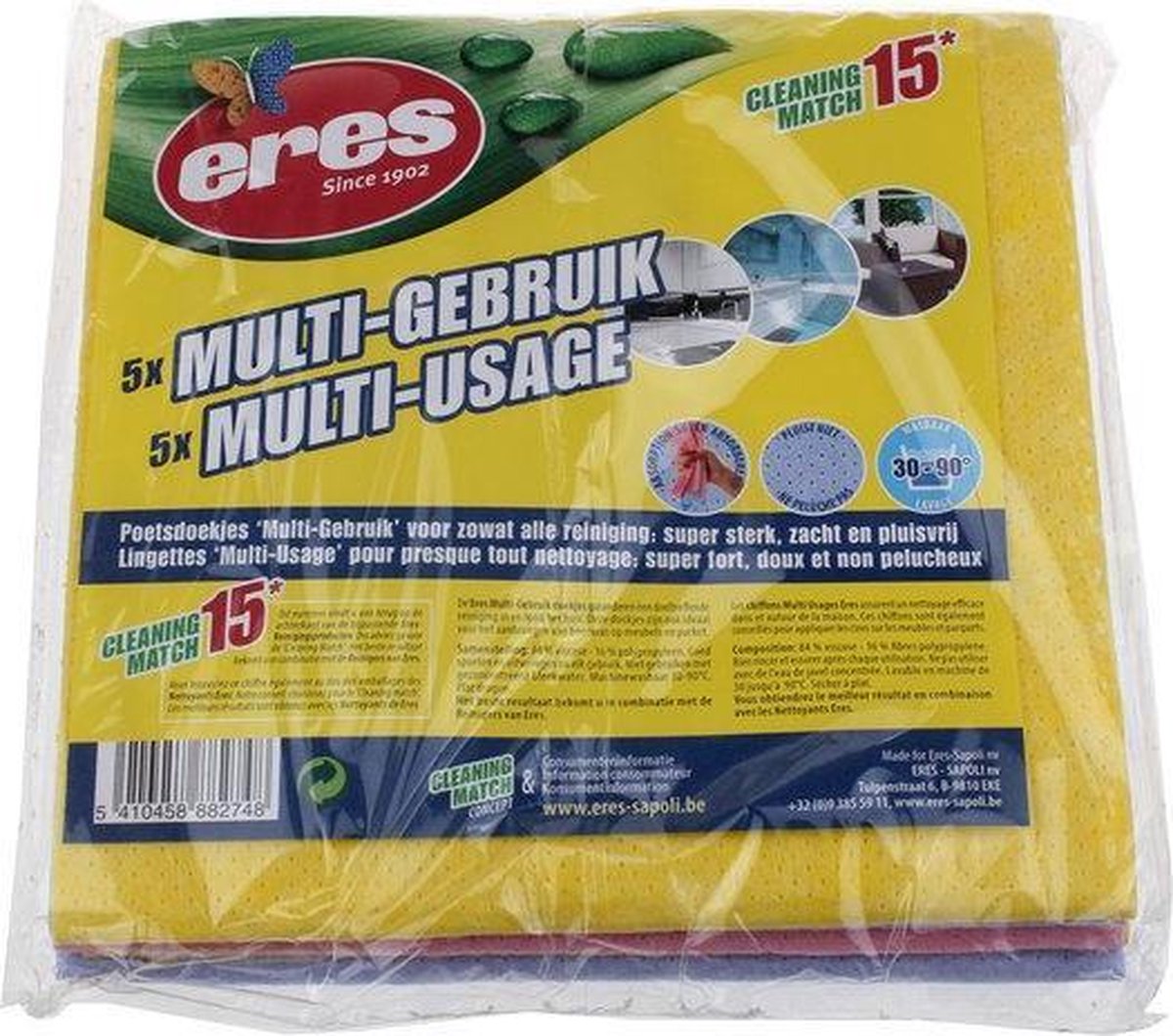 Eres poetsdoekjes multi-gebruik set van 5 doekjes