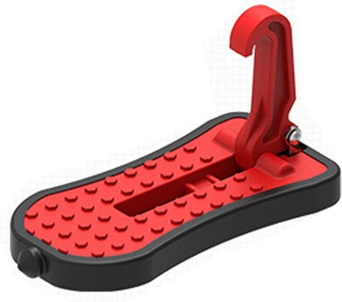 Disp Auto opstap - Dakdrager - Auto Vakantie - Dakkoffer - Auto schoonmaken - Auto accessoires - Aluminium - Verhoging - Accessoires - Wintersport - Zomervakantie met de auto - Deurbevestiging - Autodeur opstap  - Stepper - Rood
