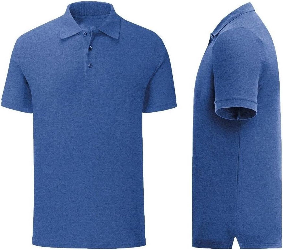 Senvi Getailleerde Polo zacht aanvoelend Kleur royal blauw melee Maat XL
