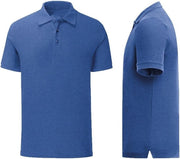 Senvi Getailleerde Polo zacht aanvoelend Kleur royal blauw melee Maat XL