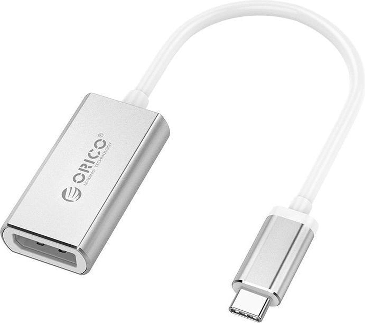 Orico USB-C naar DP adapter  4K Ultra HD @60Hz - Aluminium - Zilver