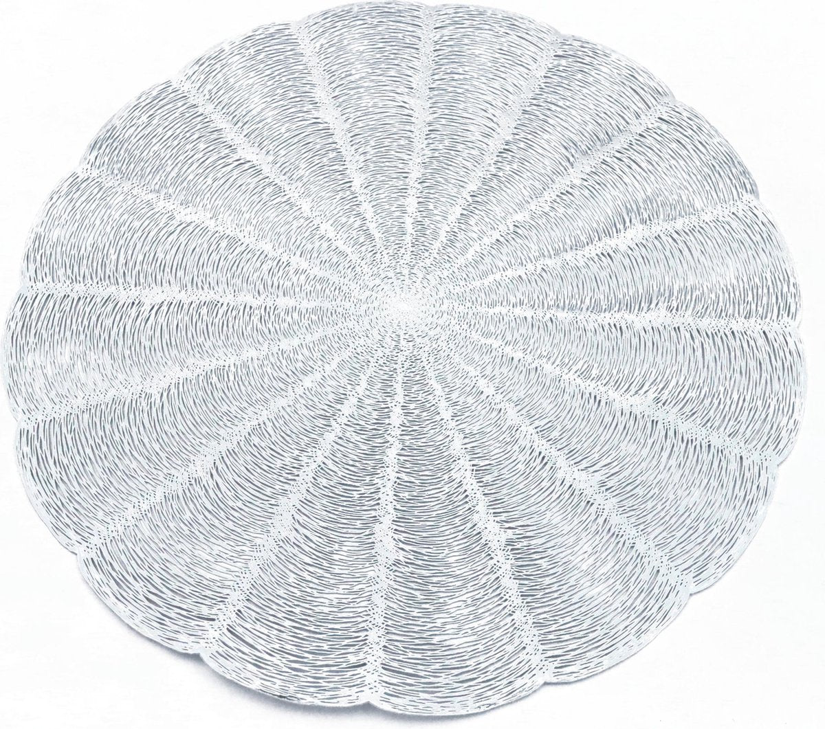 YILTEX – Placemats - Onderlegger - ∅38 cm – Rond – Kunststof – Zilver - 6st