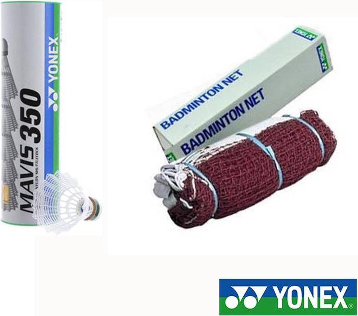 Officieel Yonex badmintonnet met Mavis 350 wit medium (6 stuks)