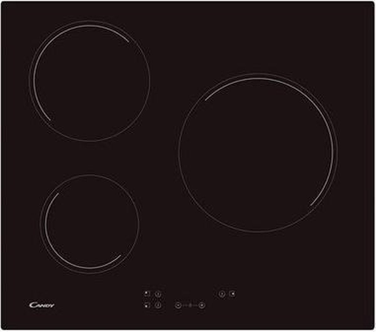 Vitro-keramische Kookplaat Candy CH63CC 60 cm (3 Zonas de Cocción) Zwart