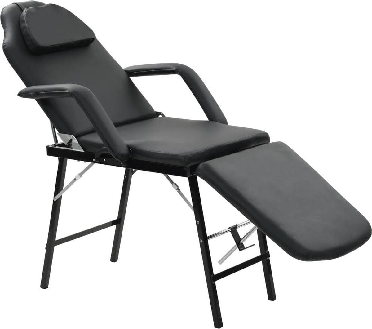 vidaXL Gezichtsbehandelingsstoel 185x78x76 cm kunstleer zwart