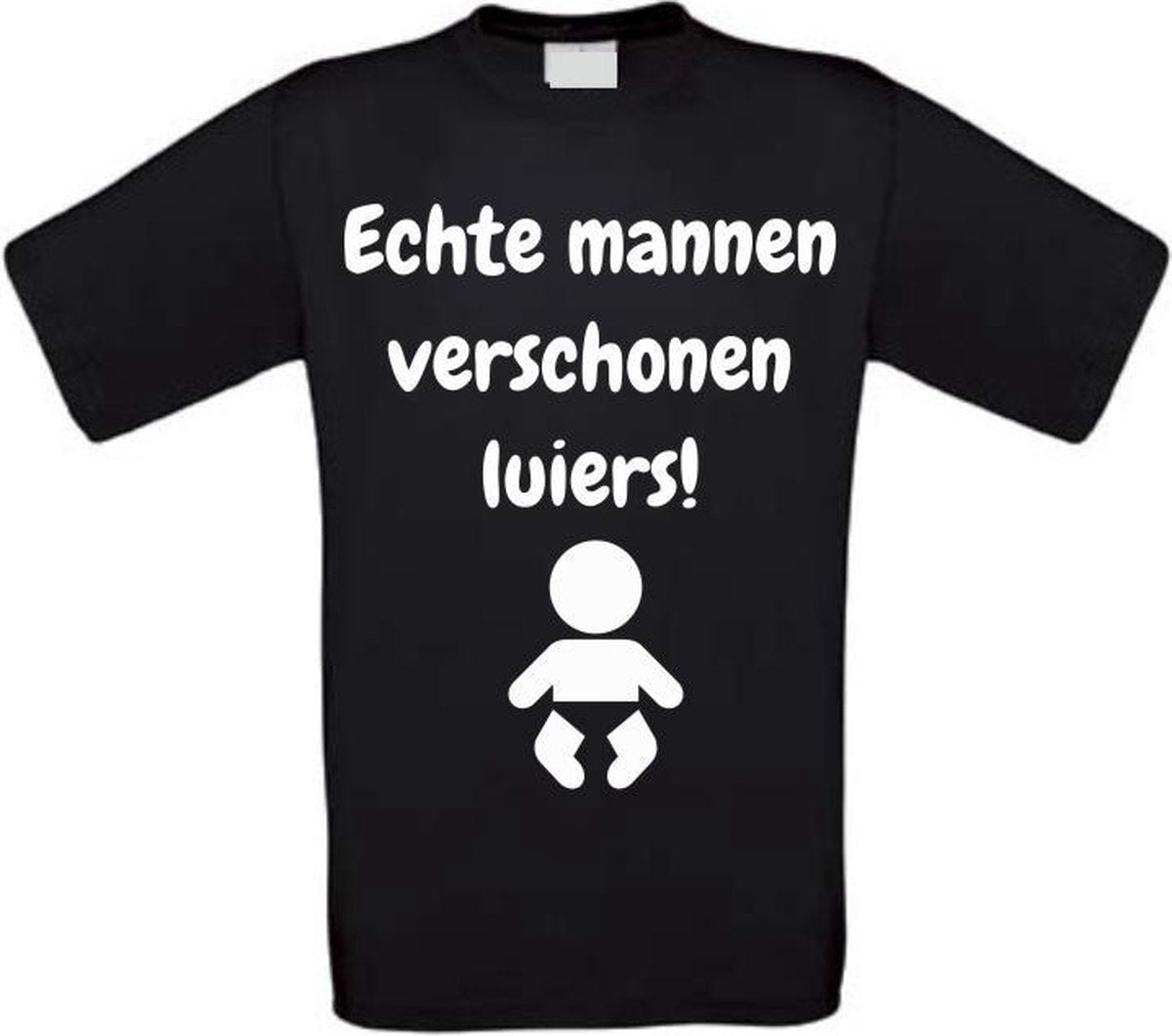 Echte mannen verschonen luiers T-shirt maat XXL zwart