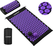 Acupressuur mat - Inclusief kussen - Drukpunten Massage mat - Spijkermat- 2 Spiky massage ballen - Paars