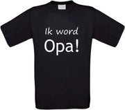 Ik word opa T-shirt maat XL zwart
