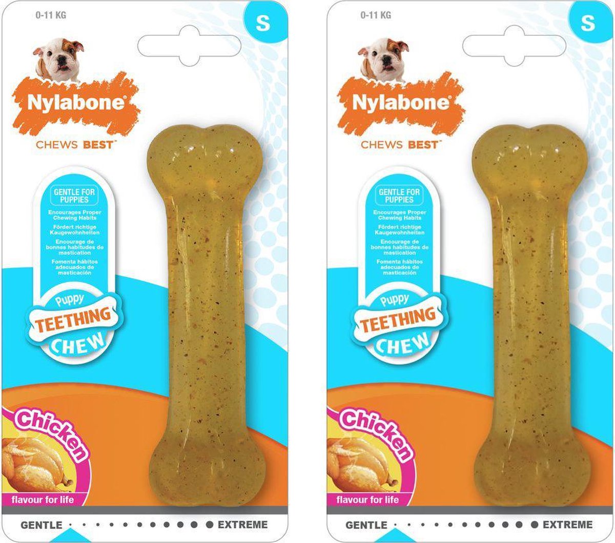 Nylabone Puppy Chew Kipsmaak - per 2 verpakkingen TOT 11 KG