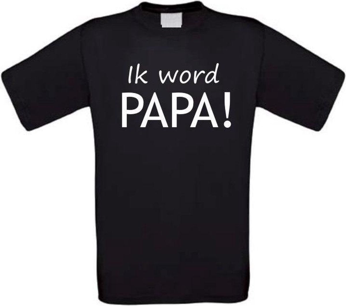Ik word papa T-shirt maat XXL zwart