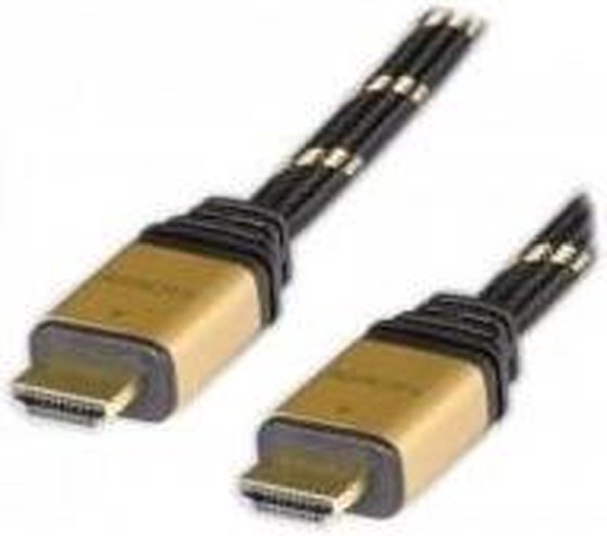 ADJ 300-00008 HDMI kabel [HDMI / HDMI High speed M/M gouden connector Goud-zwart nylon 2m Blister]