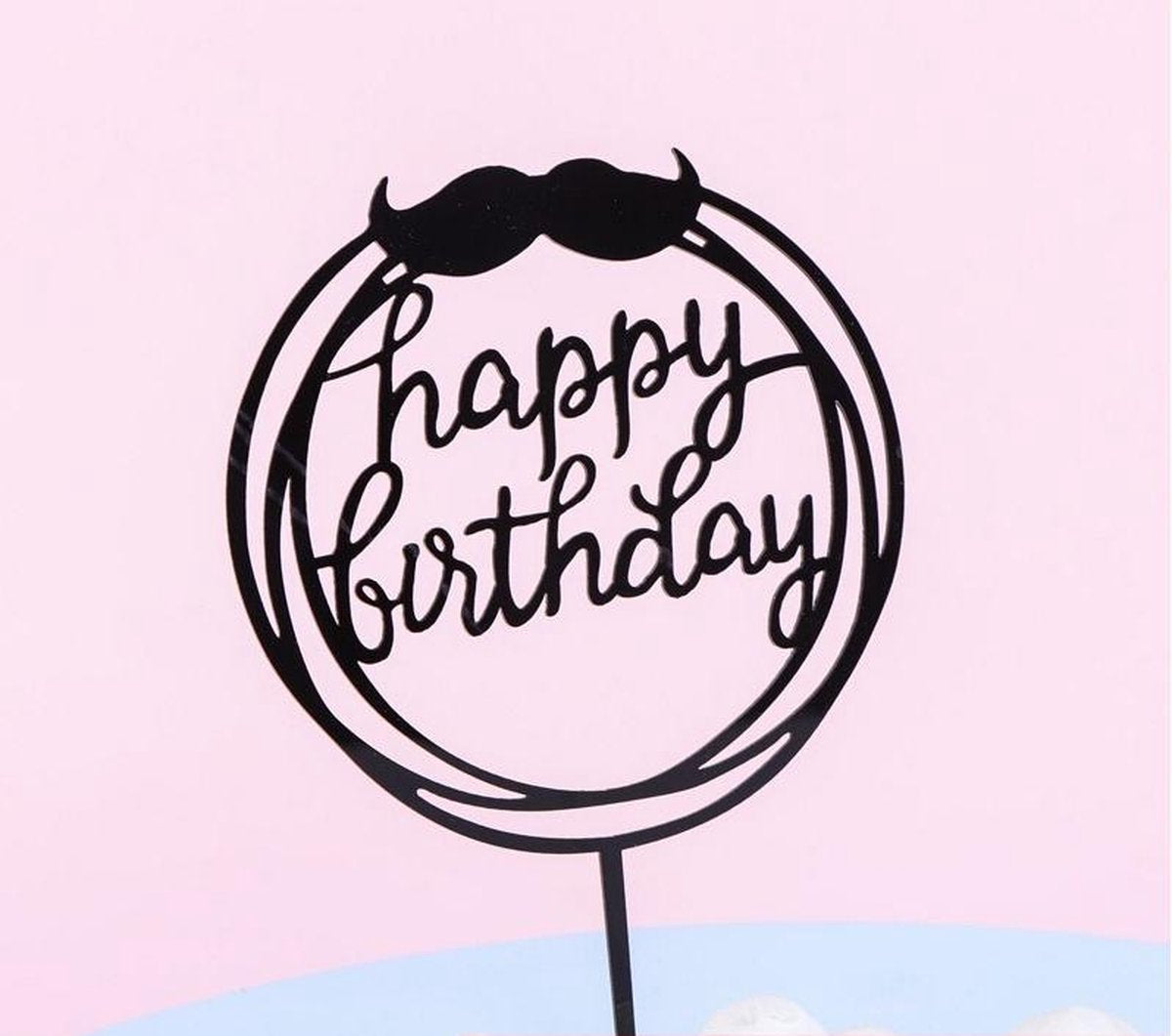 Happy Birthday Taart Topper - vaderdag topper -vaderdag taart topper -Papa/Vader - Taart topper - Cake topper - taart topper zwart-happy birthday topper zwart -birthday caketopper zwart Happy birthday - Verjaardagstaart topper - Verjaardag