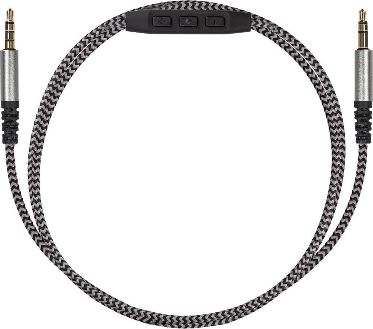 kwmobile Koptelefoonkabel voor Over-Ear Koptelefoon - Reservekabel 150 cm - Met microfoon en volumeregelaar - 3