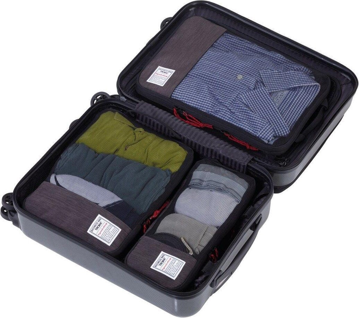 Troika - Business packing cubes - Reiscompressie tassen - antraciet/zwart