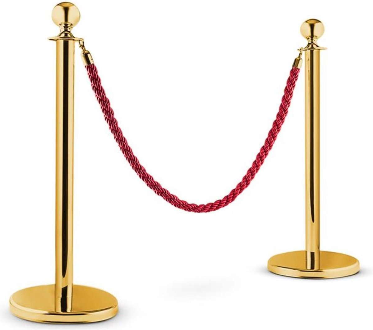 Golden Gate personen-geleidingssysteem 2 afsperposten 1 koord gouden/rood