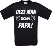Deze man wordt papa t-shirt maat XL zwart