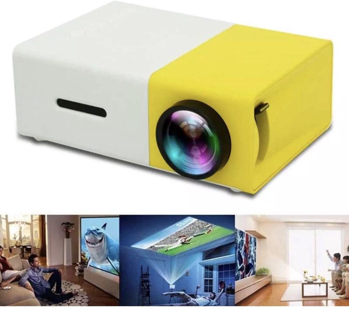 ES - 2021 - Beamer - Full HD 1080P - Mini Projector - Presentaties / Films / Games - HDMI Kabel - Afstandsbediening - LED