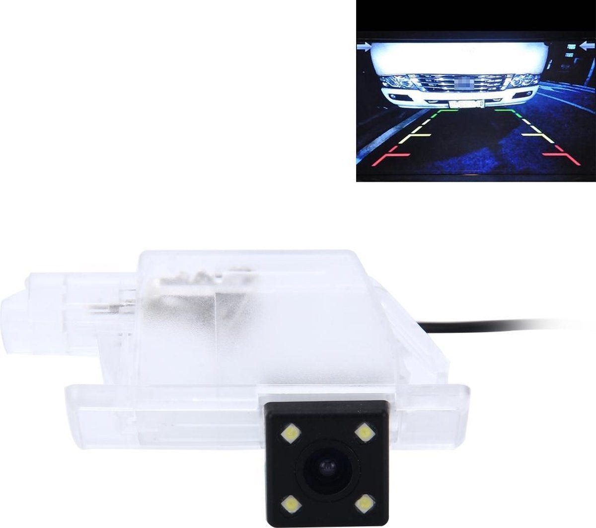 656x492 effectieve pixel NTSC 60Hz CMOS II waterdichte auto achteruitrijcamera achteruitrijcamera met 4 LED-lampen