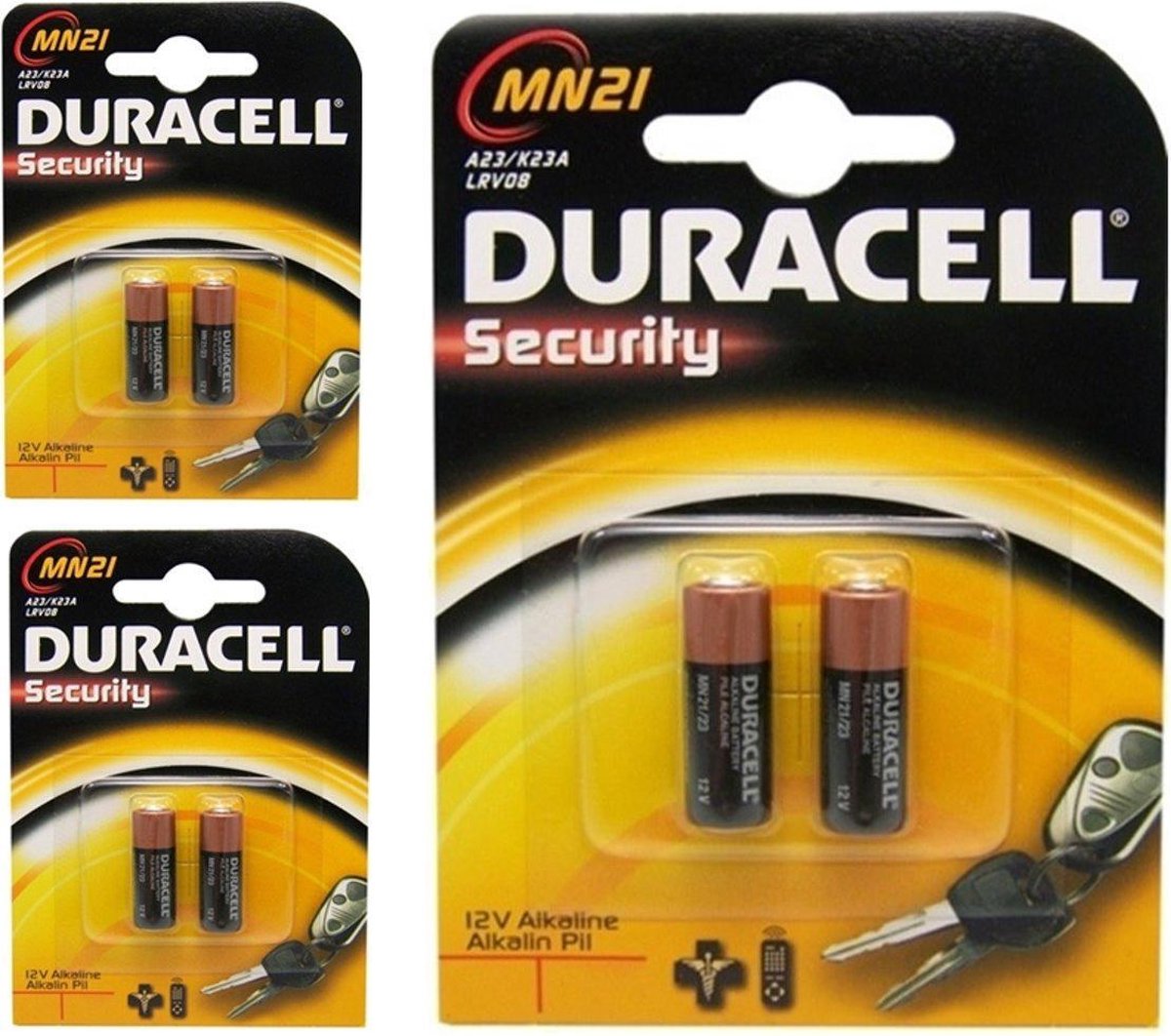Duracell A23 23A MN21 K23A Security 12V alkaline batterij - 6 Stuks (3 Blisters a 2 stuks)