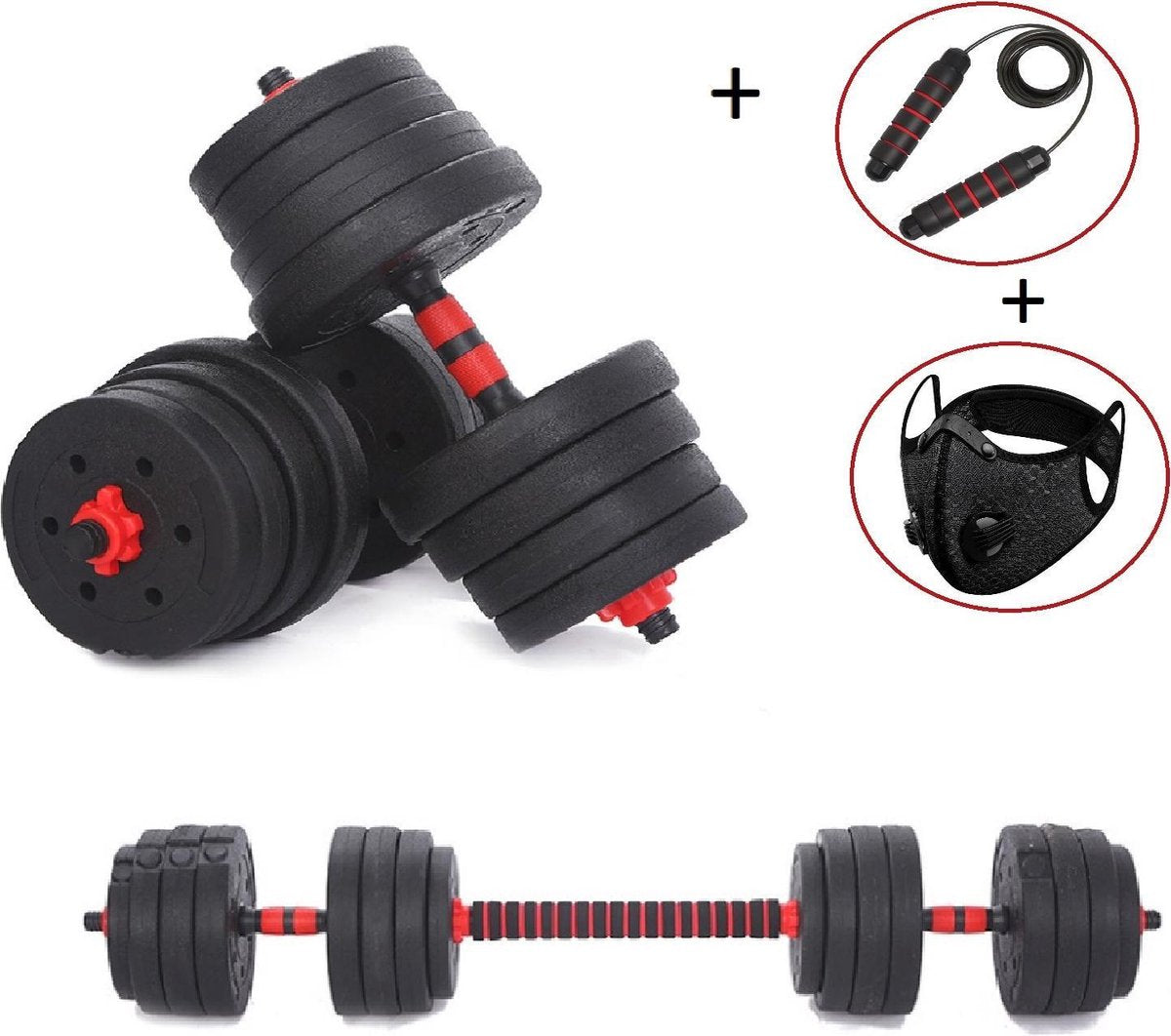 Dumbbell Set 20 kg – Gewichten – Halter Set – Inclusief Halterstang