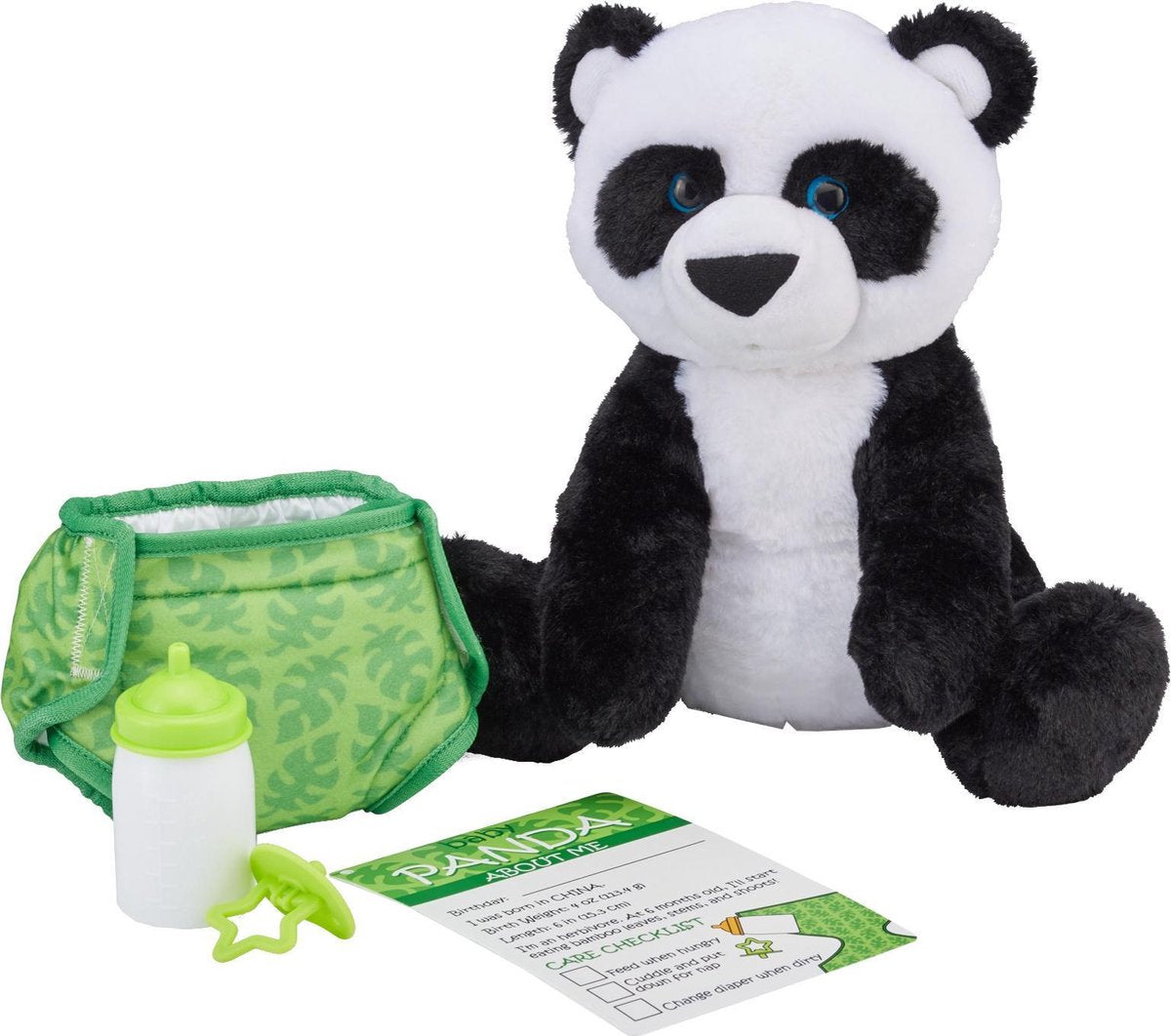 Melissa & Doug Knuffelpanda Baby 30 Cm Pluche Zwart 5-delig