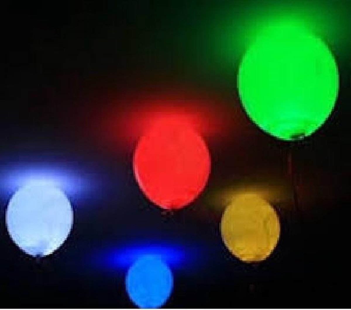 Led ballonnen ass. kleur met LED-licht (3st)
