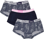 Vingino meisjes boxershorts 3-Pack Flower  - 128  - Blauw