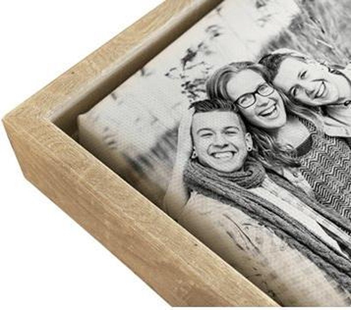 20x20 cm - Canvas kader - Houtkleurige baklijst - voor canvas product