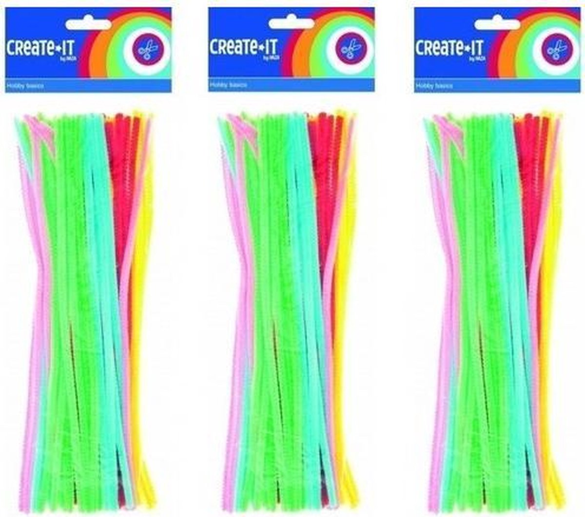 150x Chenilledraad fluorescerend 30 cm - Creatief hobby/knutselmateriaal