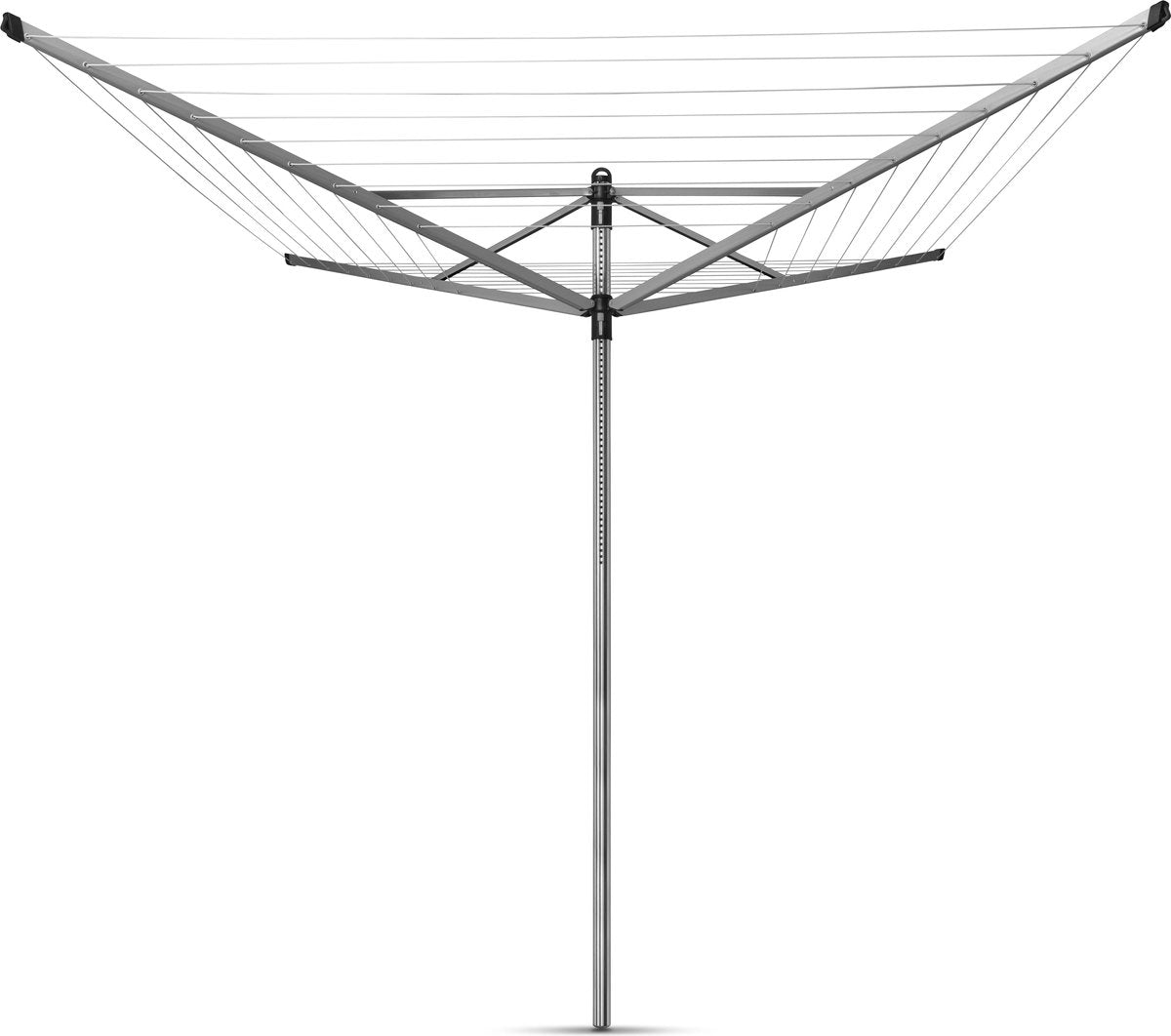 Brabantia Lift-O-Matic Droogmolen met Grondanker - 50 m - Metallic Grey