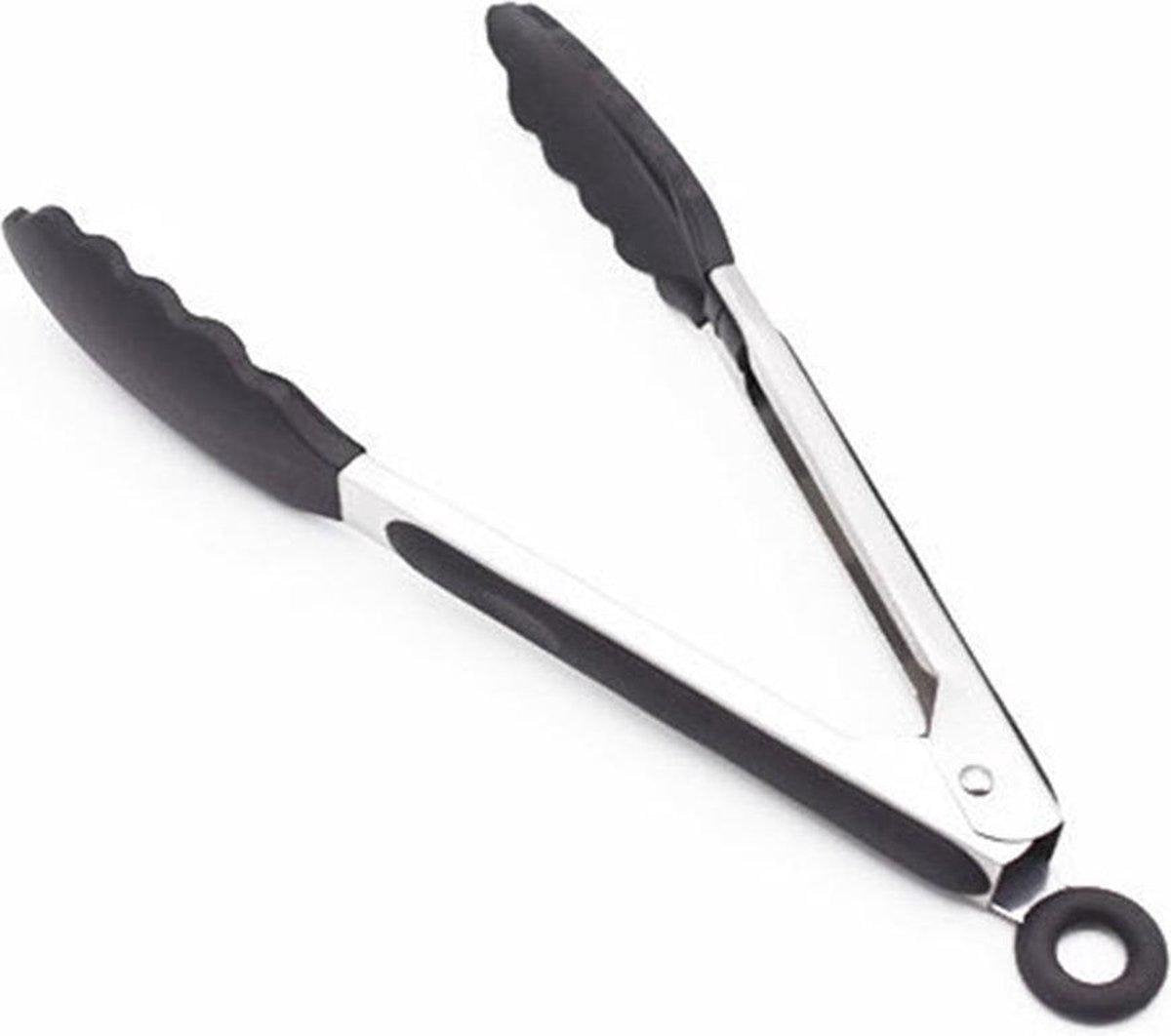 BBQ Siliconen Tang - 14 Inch - Keukentang - Serveertang - Zwart - 35 cm