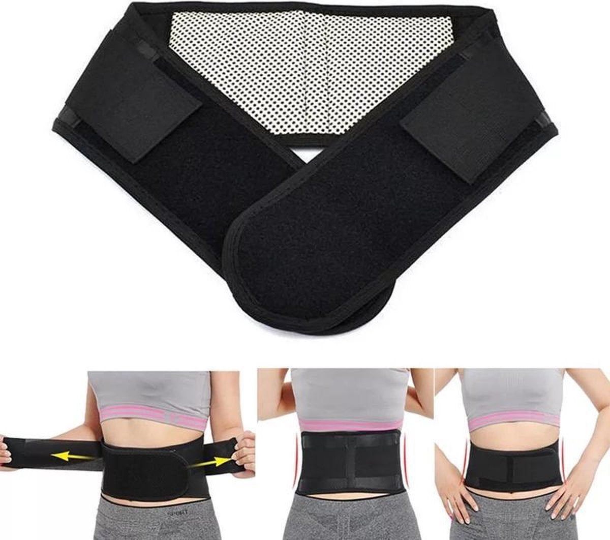 LOUZIR Magnetische Rugband - Rug Brace / Rugbandage / Ruggordel / Rugwarmer Riem / Verstelbaar.