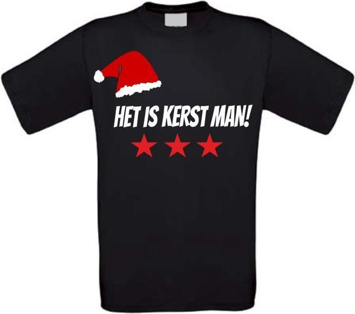 Het is kerst man T-shirt maat L zwart