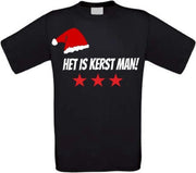 Het is kerst man T-shirt maat L zwart