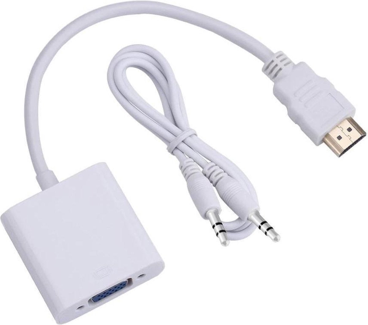 XIB HDMI naar VGA incl. 3.5mm jackplug 1080p / HDMI to VGA incl. 3.5mm jack - Wit