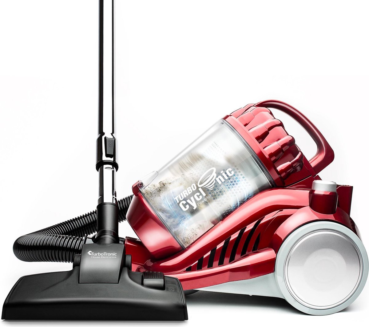 TurboTronic CV05 Stofzuiger – Cycloonstofzuiger zonder zak – 1400W - Rood