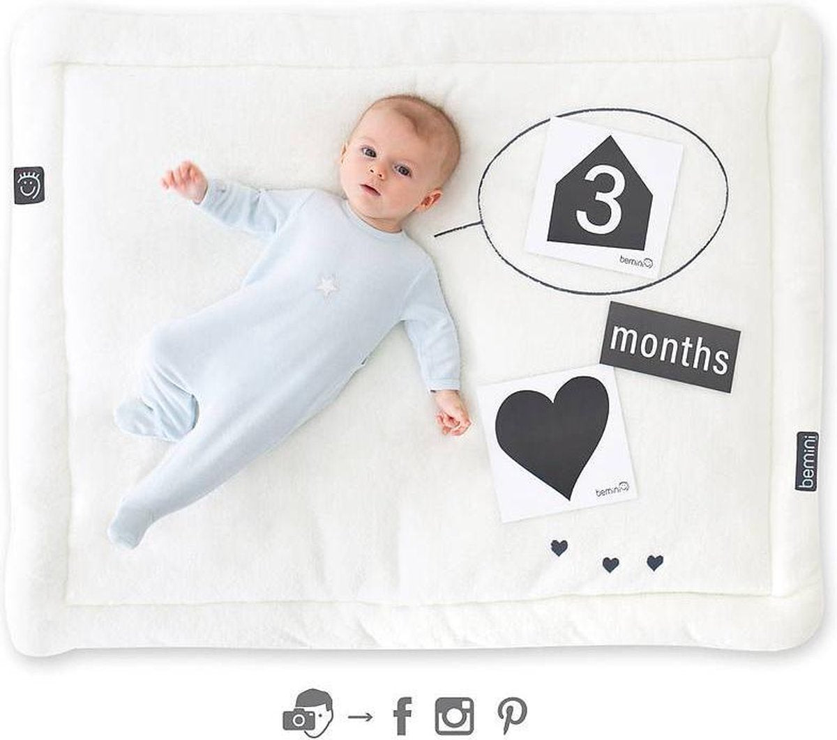 Bemini boxkleed softy INSTA 75 x 95 cm off white Wit