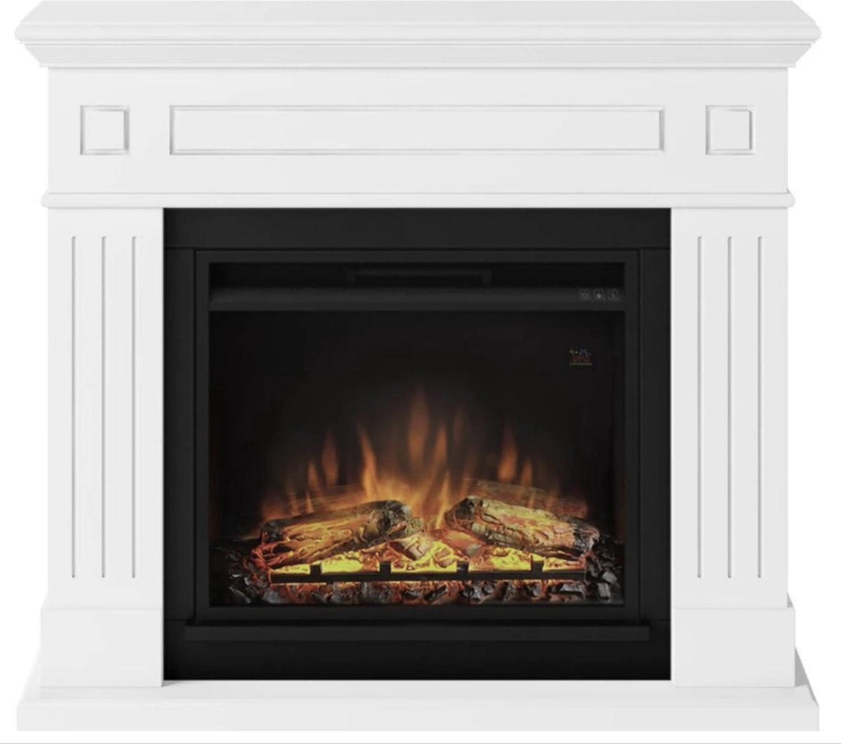 Nancy's Grillstone Sfeerhaard - Elektrische Haard - Hout - Walnoot/Zwart - 25 x 110 x 95 cm (B x H x D)