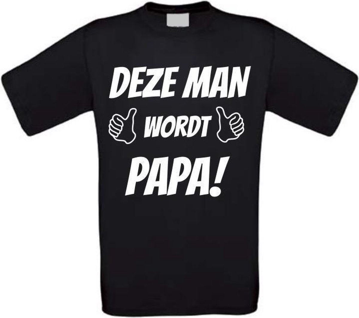 Deze man wordt papa t-shirt maat M zwart