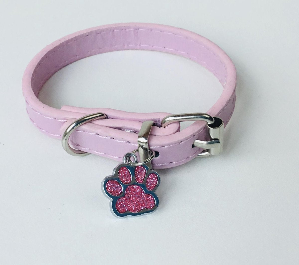 Honden Halsband Met Bedel  - XS - Kleinere Honden - Nekomvang 16 tot 21 CM - Huisdier Halsband - Roze - Voor O.a. Maltezers