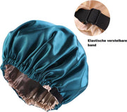 Cabantis Bonnet-Slaapmuts| Polyester & Satijn|Satijn Geweven|Hoofddeksel|Unisex|Verstelbaar-systeem|Petrol