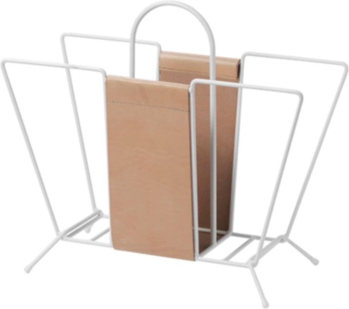 Maze Tijdschriftenrek 37 X 46 X 21 Cm Staal/leer Wit
