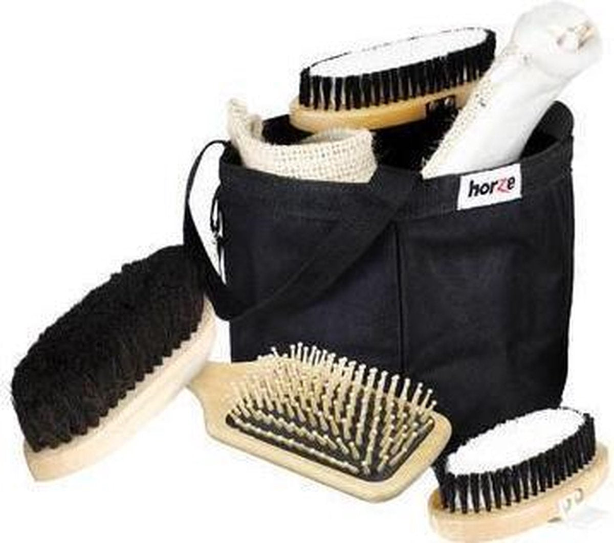 Horze Houten Poetsset Black